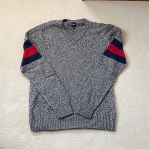 Men’s Gap wool blend Marled Blue grey v neck sweater